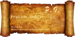 Prelich Irén névjegykártya